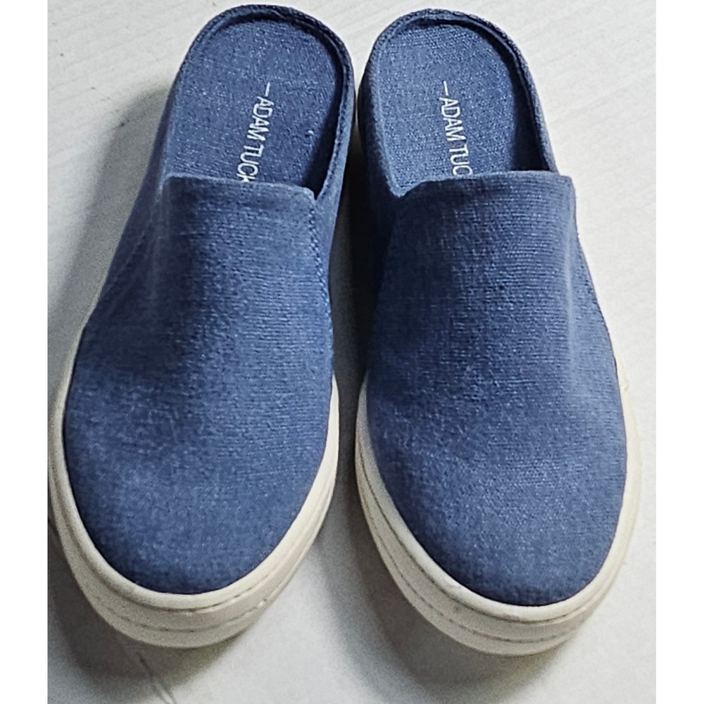 Adam Tucker Denim Mules Slip On‎ Shoes Womens Size 5.5 M Blue Casual Comfort